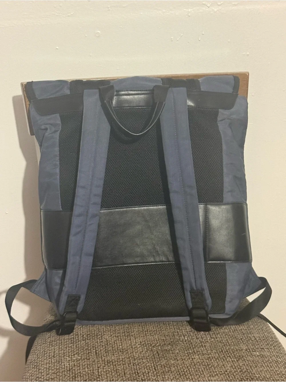 Ted Baker Navy and Black Roll-Top Backpack